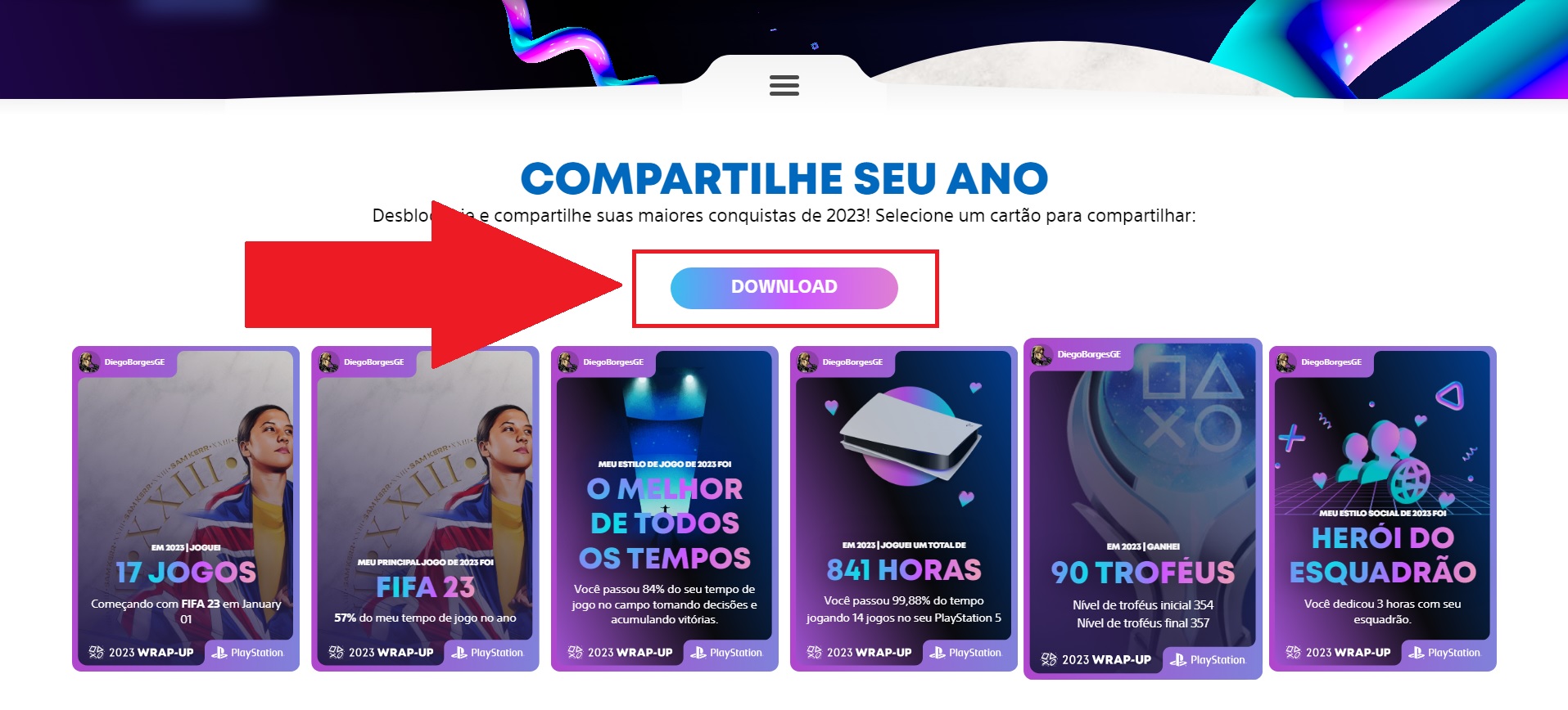 Select the card and press 
