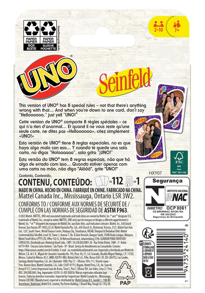 UNO Seinfeld Card Game