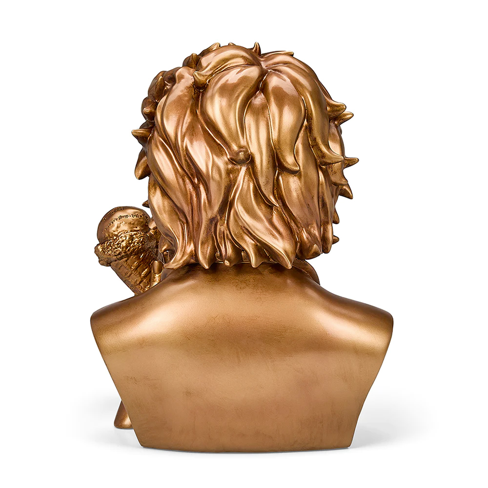 Albert Einstein Bust with Ice Cream Cone and Metallic Bronze Finish