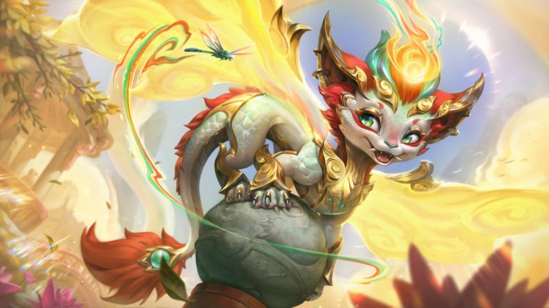 Image of the Celestial Scales Smolder skin in LoL