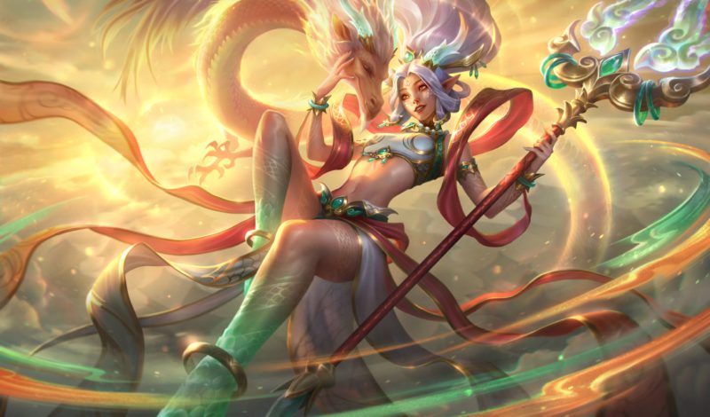 Image of the Janna Escalamas Celestiais skin in LoL