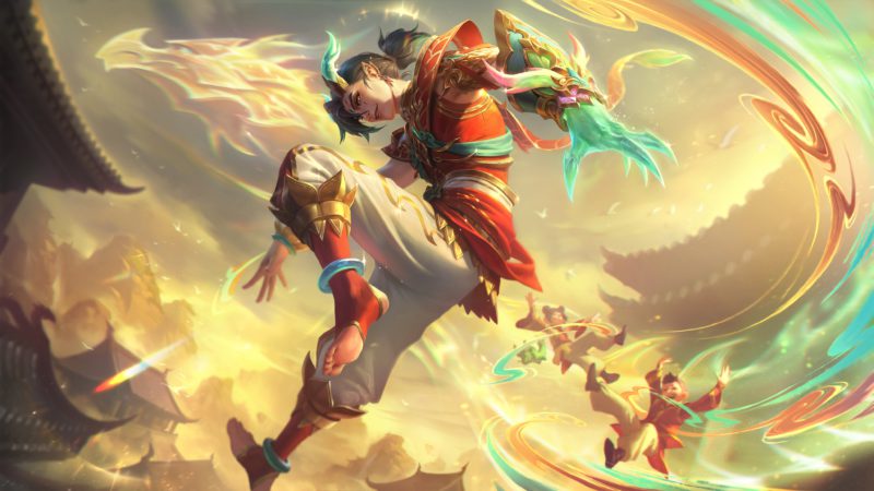 Image of the Exreal Escalamas Celestiais skin in LoL