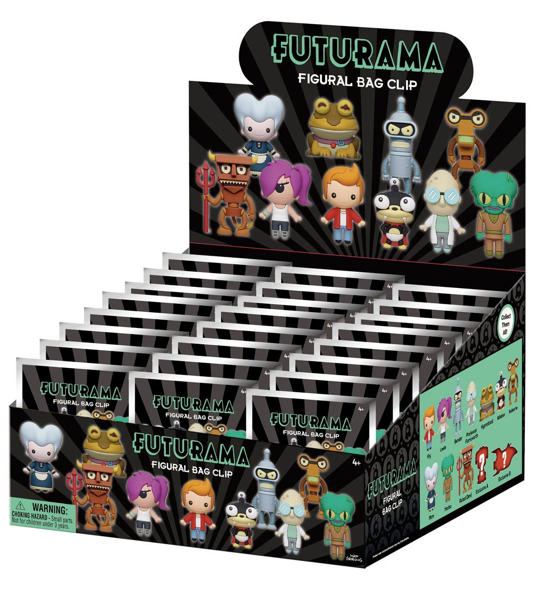 Futurama 3D Figural Bag Clips Keychains