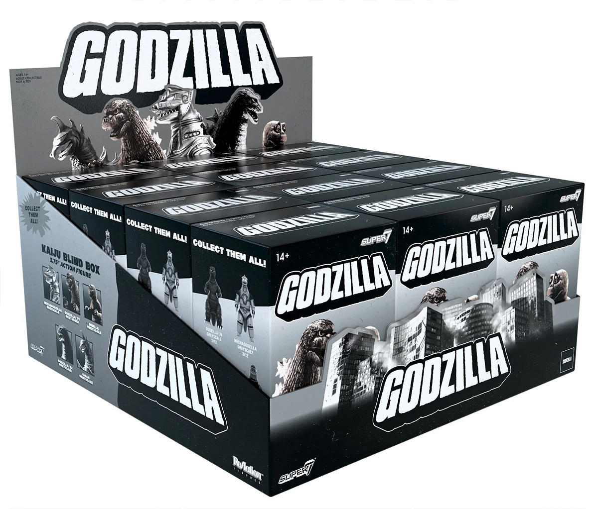 Action Figures Godzilla Kaiju (Silver Screen) Toho ReAction (Blind Box)