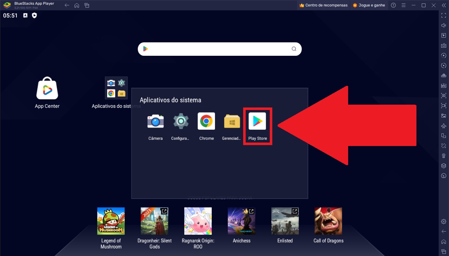 Click on Play Store to search for the game in the Android store