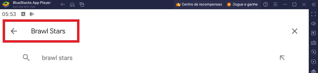 Click on the search for the game Brawl Stars 