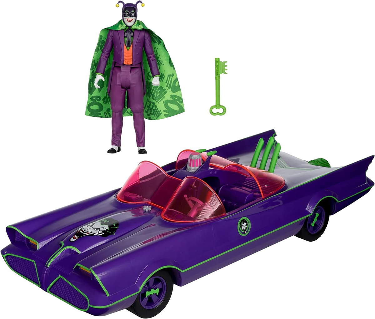 Batmobile & The Joker Figure (Batman 66) Gold Label