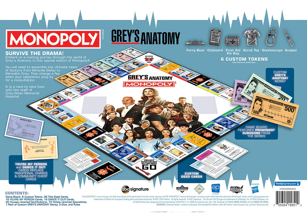 Grey's Anatomy Monopoly Board Game