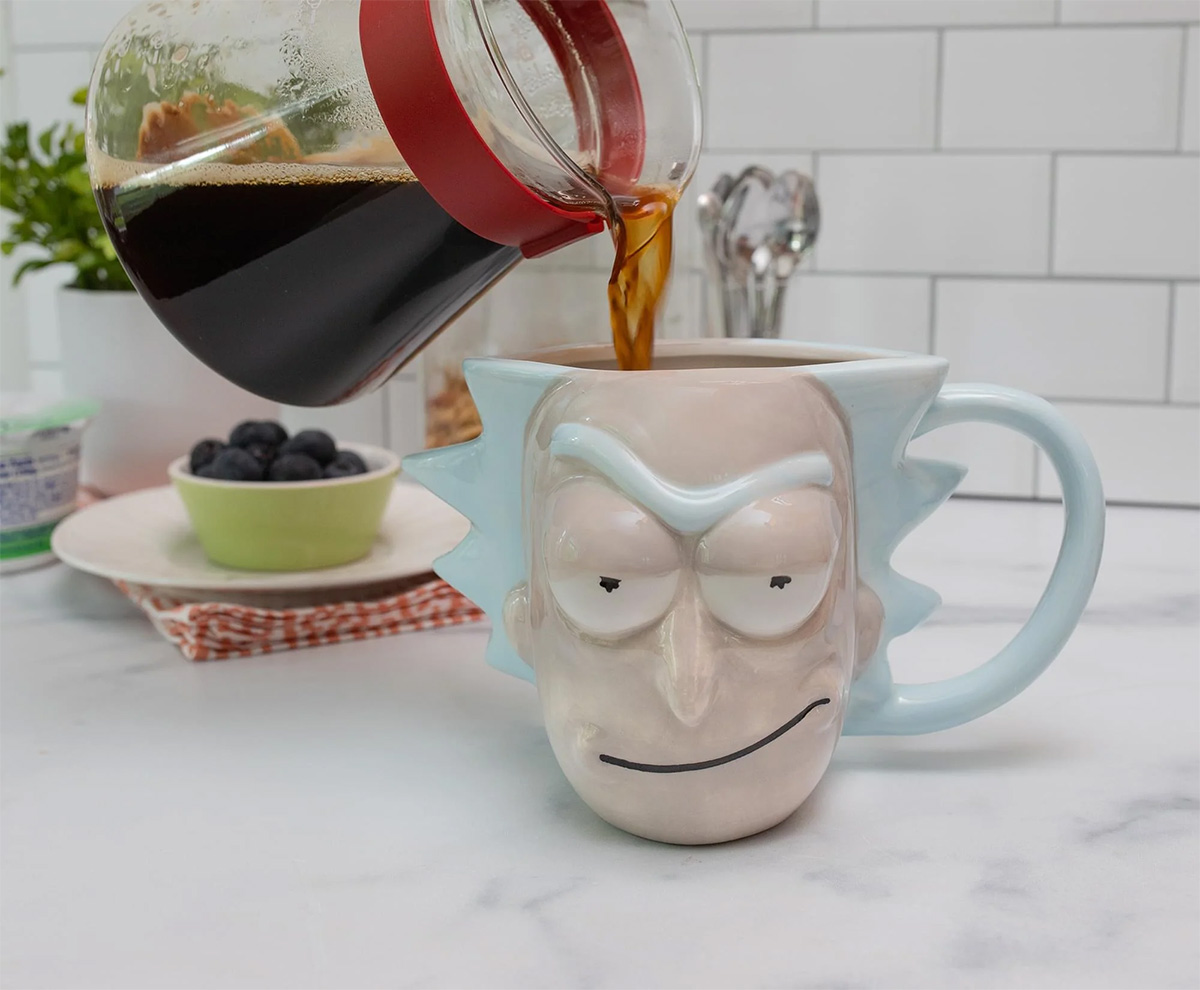 Rick Sanchez Face 3D Sculpted Mug from the Rick and Morty Series