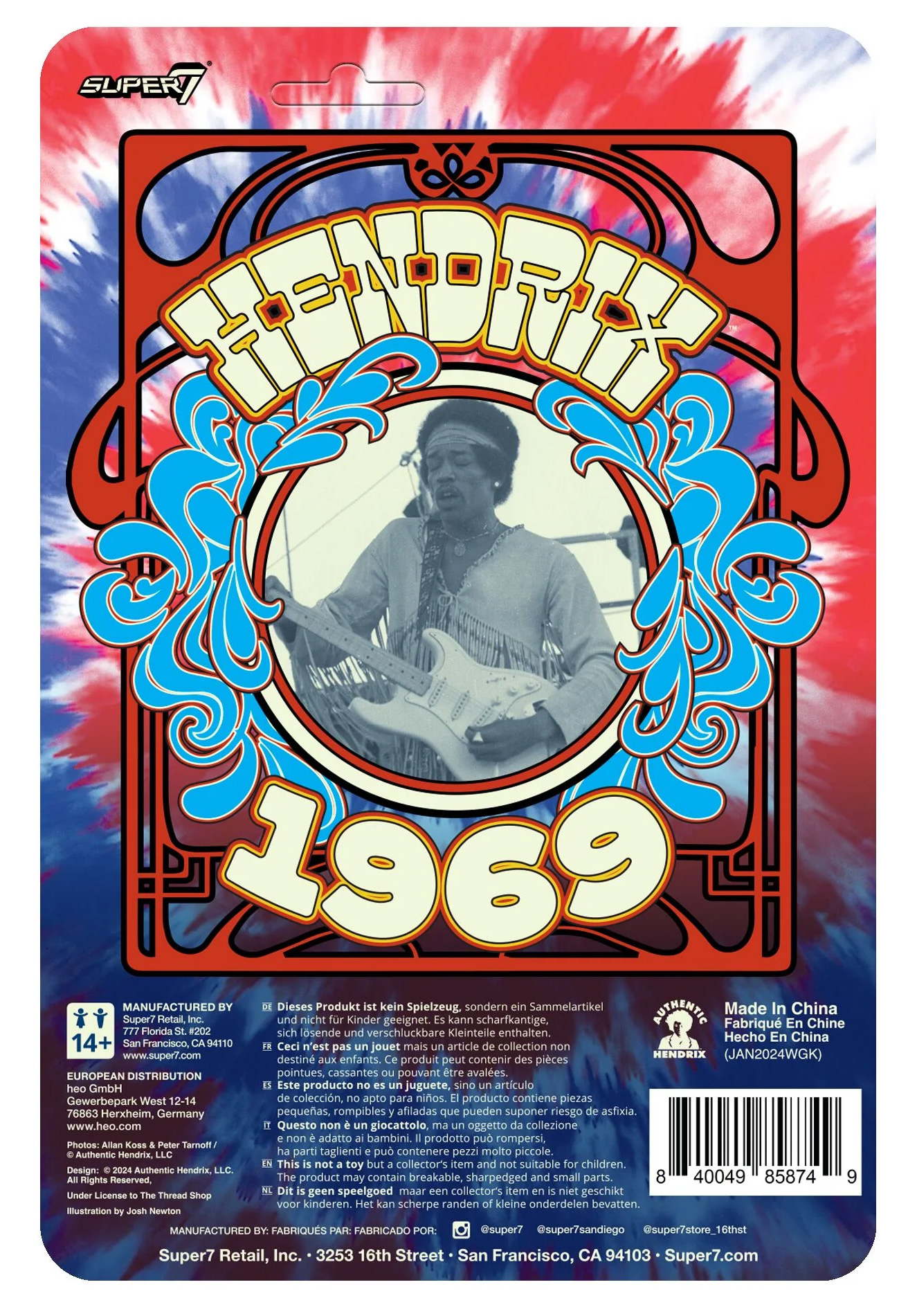 Action Figure Jimi Hendrix ReAction no Festival de Woodstock