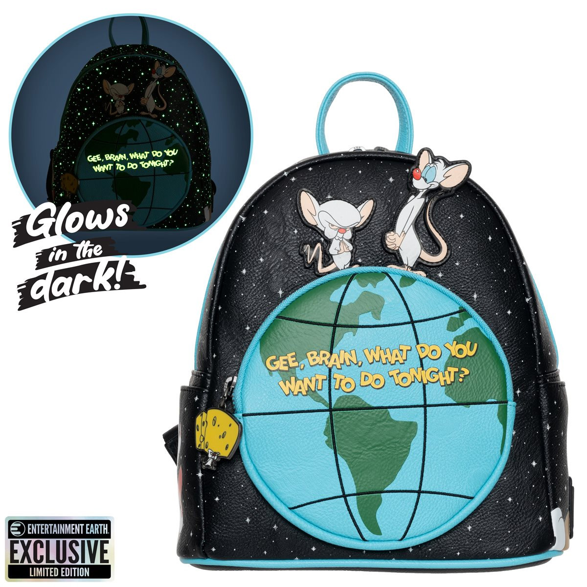 Pinky and the Brain Taking Over the World! Glow-in-the-Dark Mini Backpack