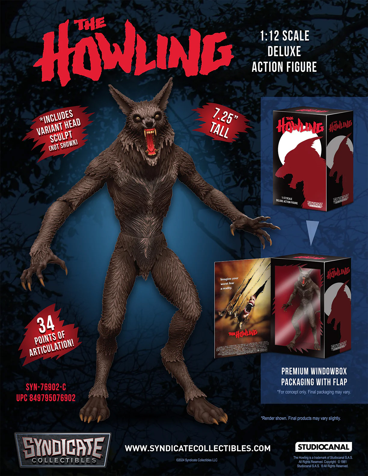Werewolf Action Figure from the Cult Film The Howling by Joe Dante (1981)