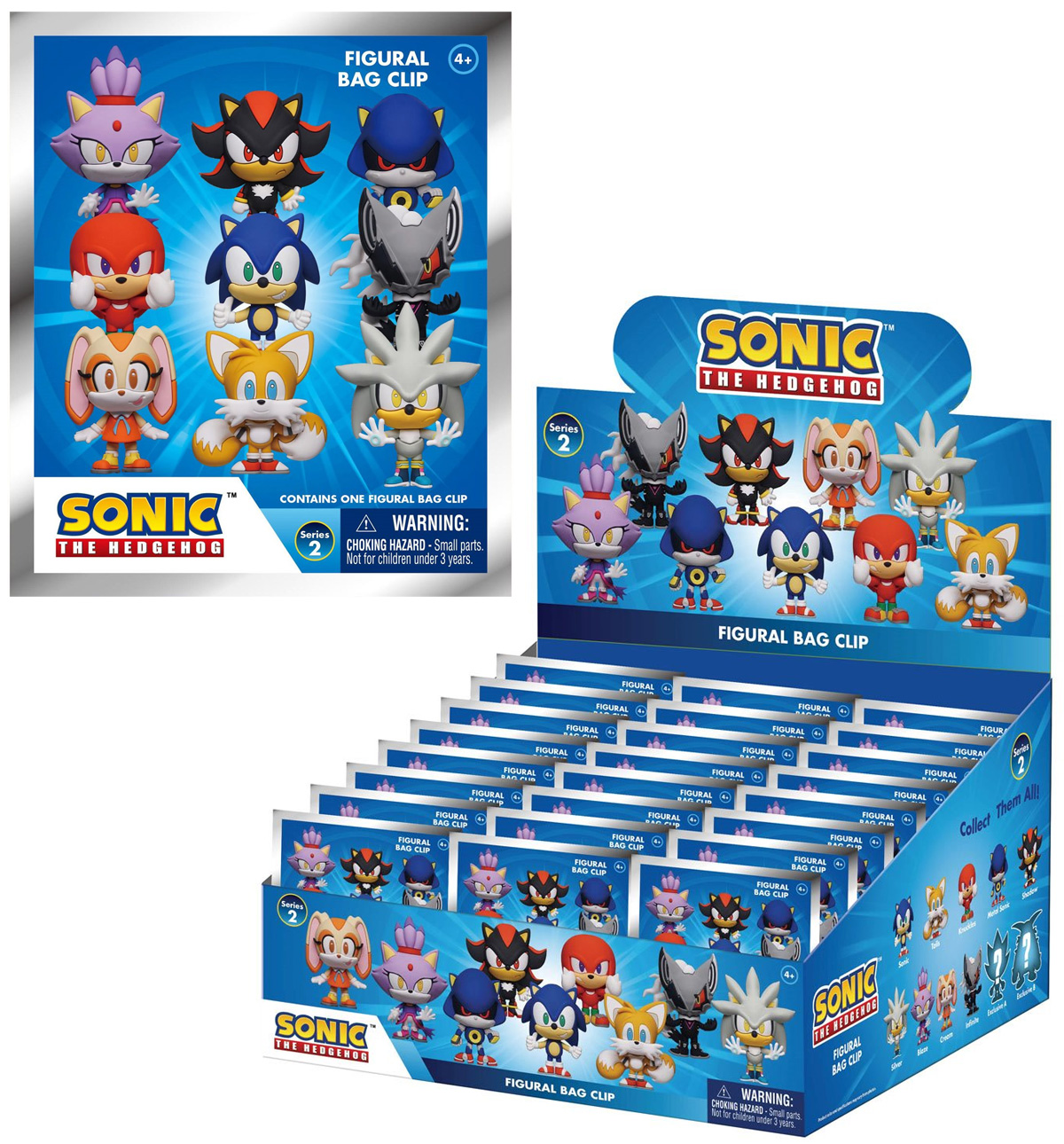 Chaveiros Sonic the Hedgehog 3D Figural Bag Clips (Sega)