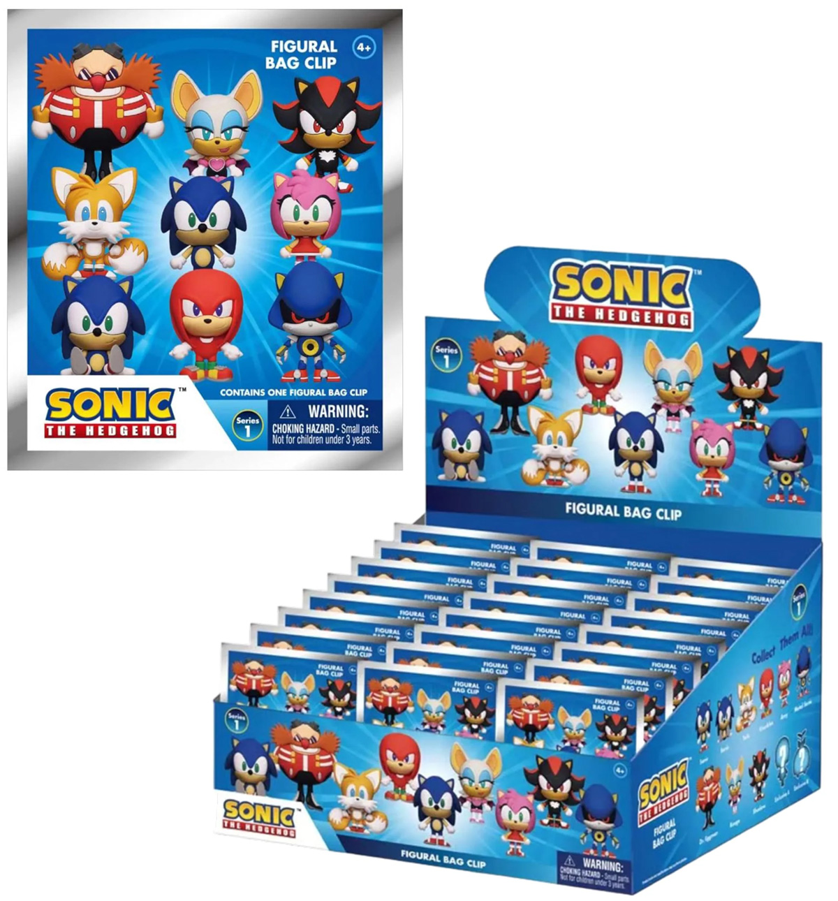 Chaveiros Sonic the Hedgehog 3D Figural Bag Clips (Sega)