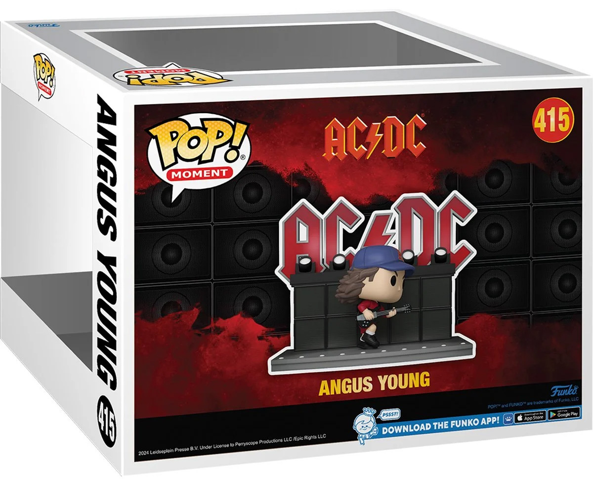 AC/DC Pop! Rocks: Angus Young Dancing on Stage in Green Tour Uniform