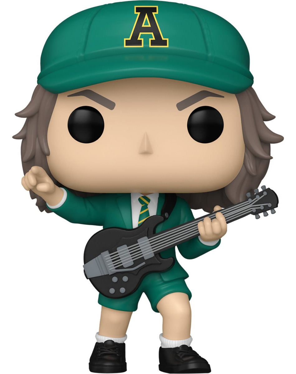 AC/DC Pop! Rocks: Angus Young Dancing on Stage in Green Tour Uniform