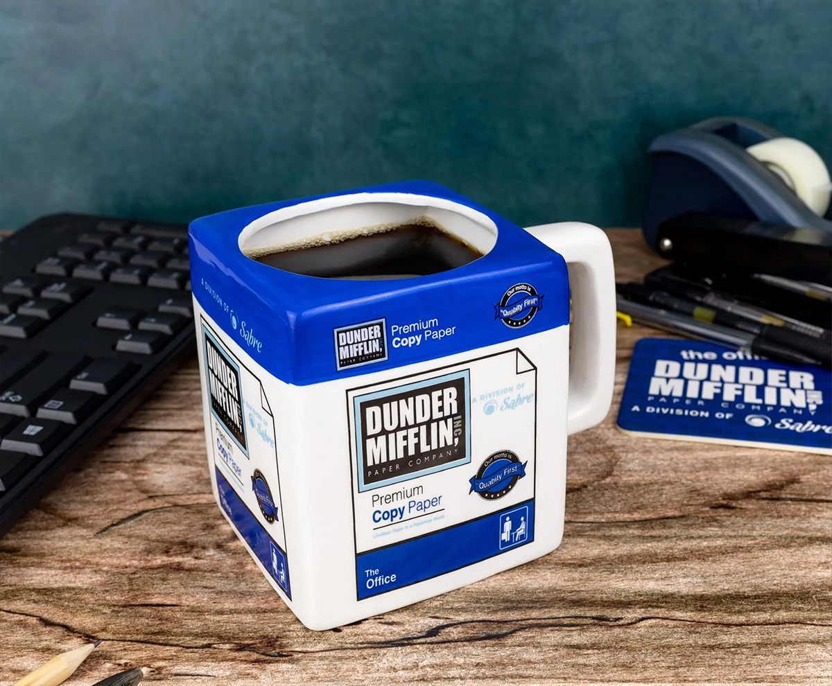 Sculpted mug resumes from Dunder mifflin paper from The Office