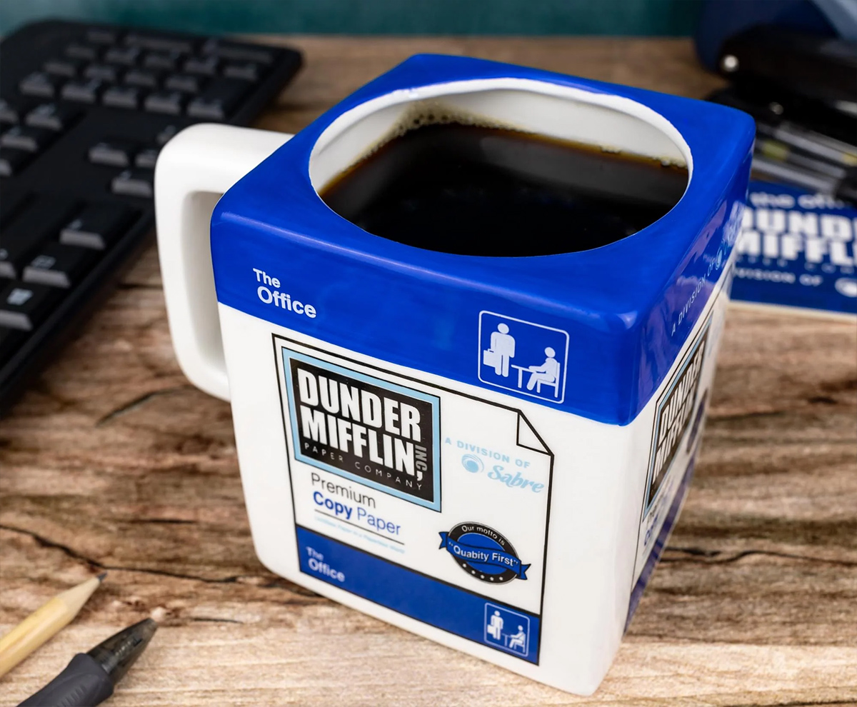 Sculpted mug resumes from Dunder mifflin paper from The Office