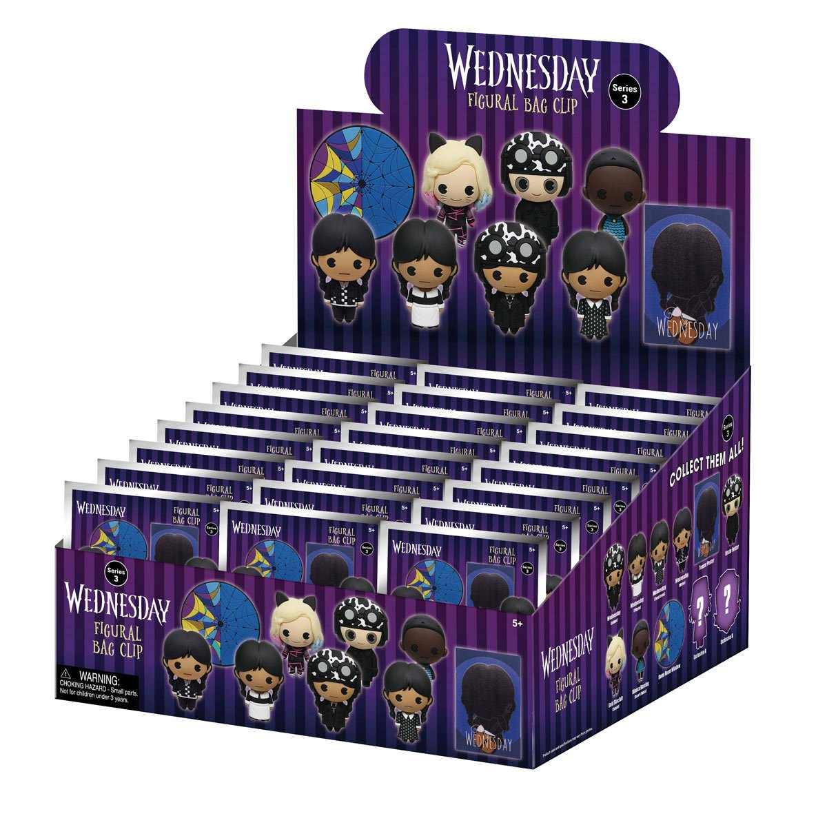 Chaveiros Wednesday Addams 3D Figural Bag Clips
