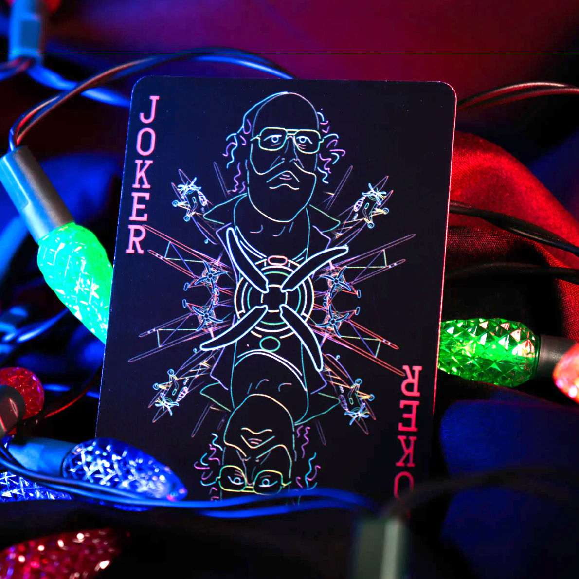 Black card Stranger Things and Neon Illustrations