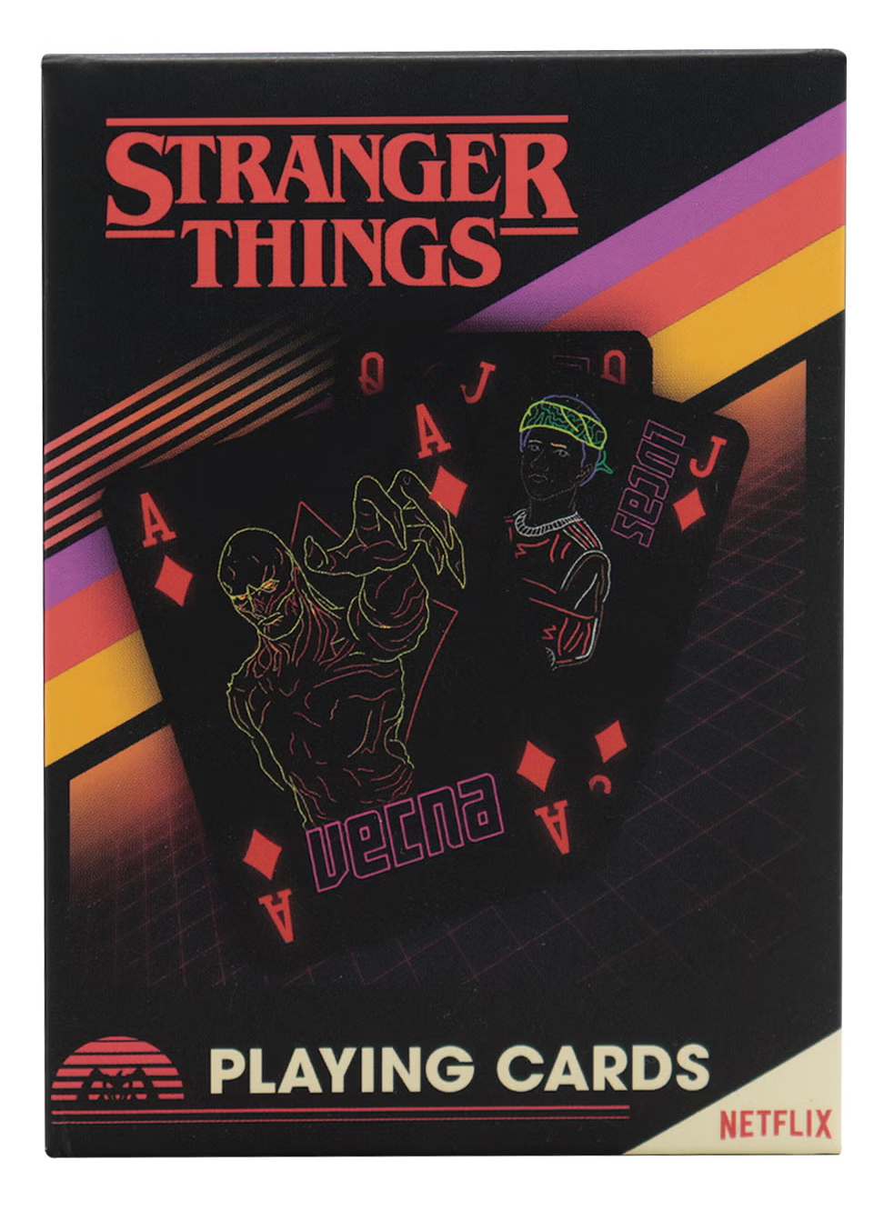 Black card Stranger Things and Neon Illustrations