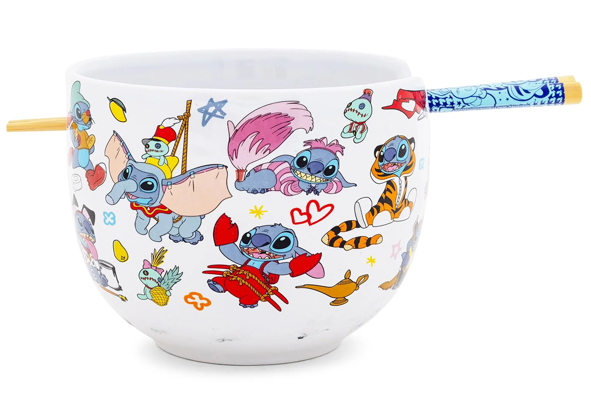 Bowl Ramen Stitch fantasized as Disney characters