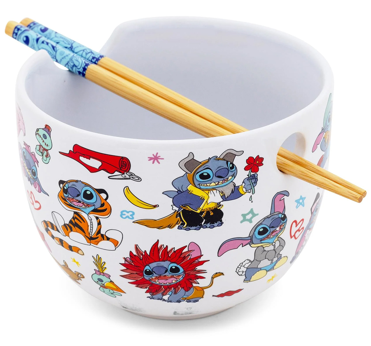 Bowl Ramen Stitch fantasized as Disney characters