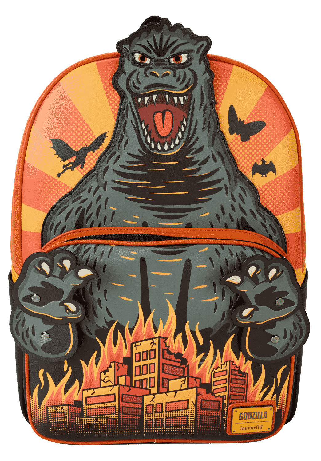 GODZILLA ATTACK LAPTOP Backpack with Flame City