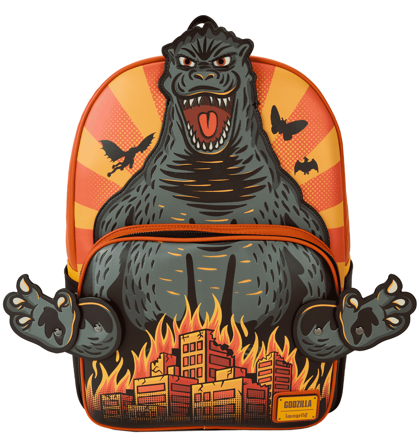 GODZILLA ATTACK LAPTOP Backpack with Flame City