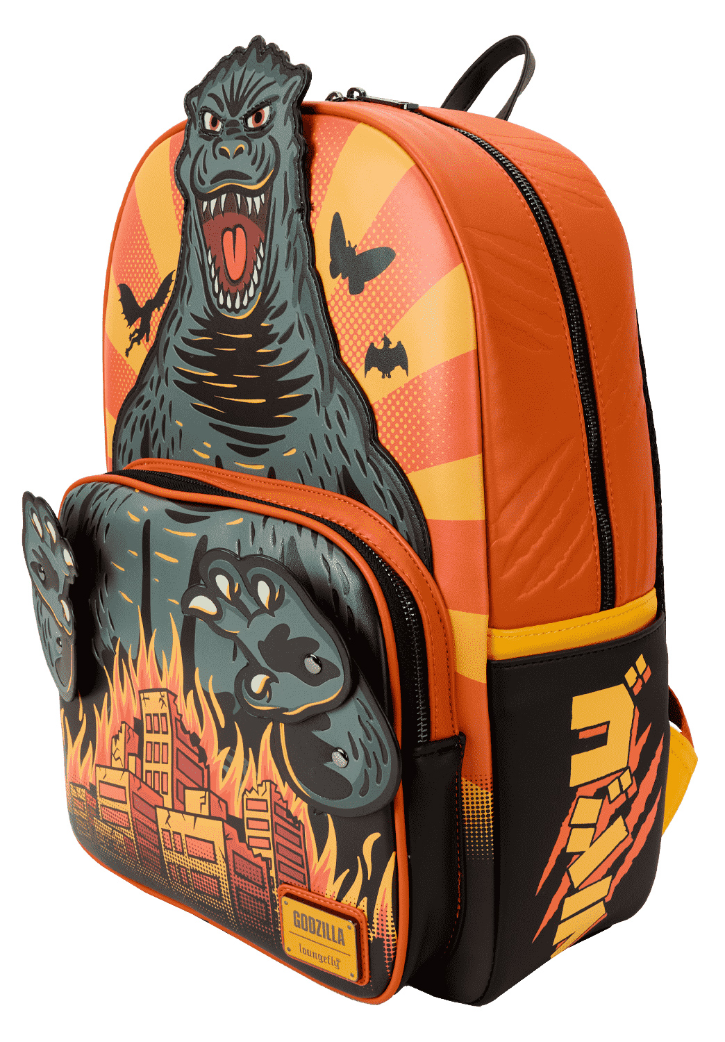 GODZILLA ATTACK LAPTOP Backpack with Flame City