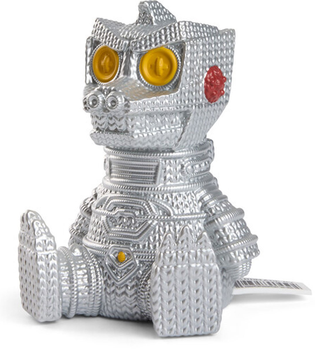 Monsters Mechagodzilla and Mothra handmade by robots imitating crochet amigurumi (Godzilla)