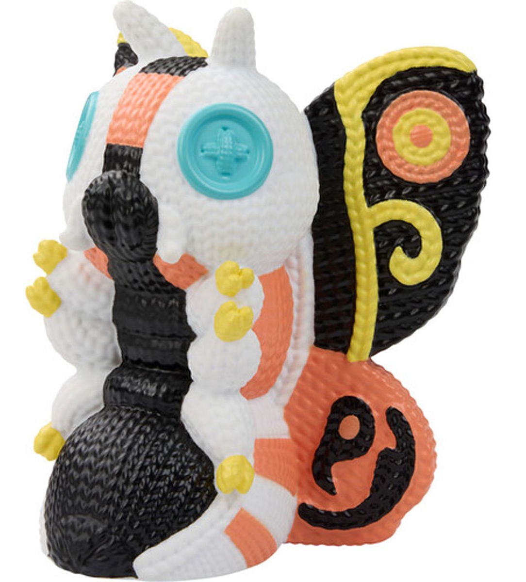 Monsters Mechagodzilla and Mothra handmade by robots imitating crochet amigurumi (Godzilla)