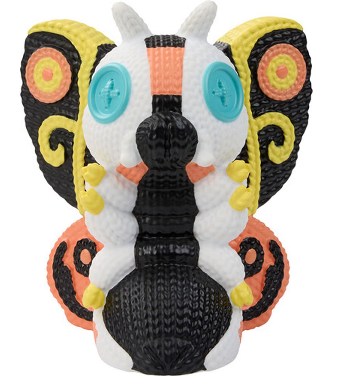 Monsters Mechagodzilla and Mothra handmade by robots imitating crochet amigurumi (Godzilla)