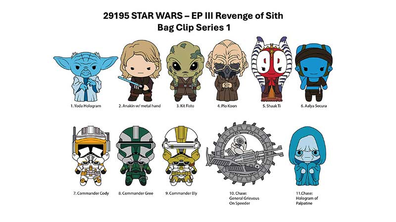 Star Wars Episode III Keychains: The Revenge of Sith 3D Figural Bag CLIPs