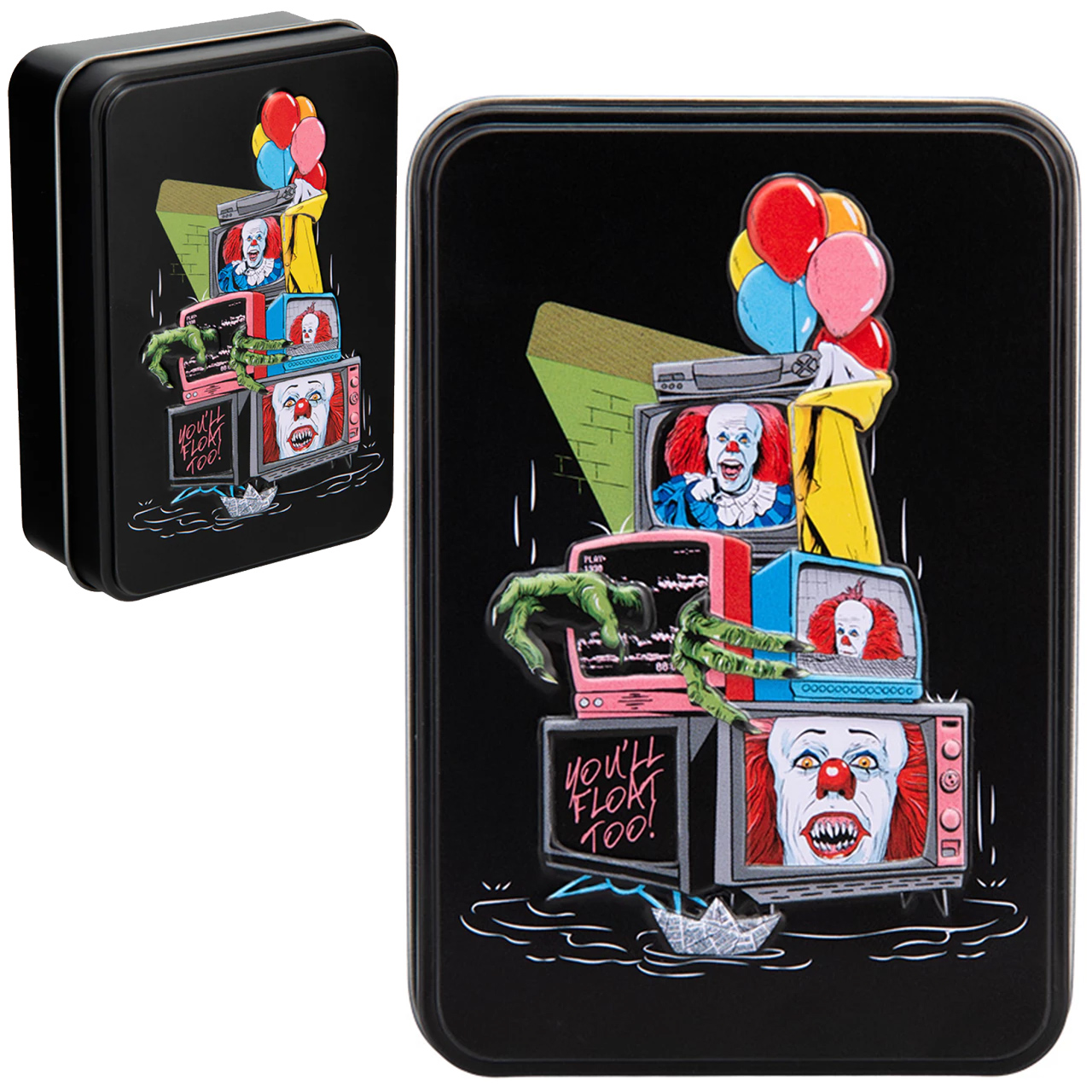 Pennywise clown deck of the miniseries it - A cousin of fear in can box