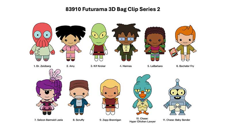 Futurama Series 2 3D Keychains Figure Bag clips