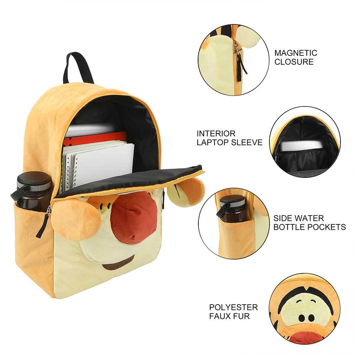 Laptop backpack Tigrão 3D, the bouncing friend of the pooh teddy bear