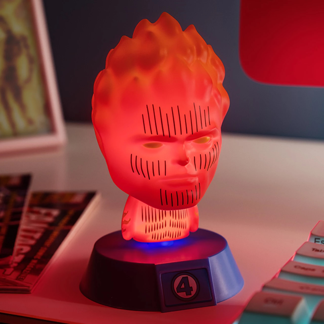Fantastic Four Luminaires with Human Torch and Thing Icon Lights