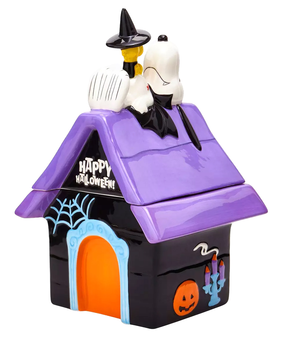Pote de Cookies Snoopy & Woodstock “Halloween Doghouse”