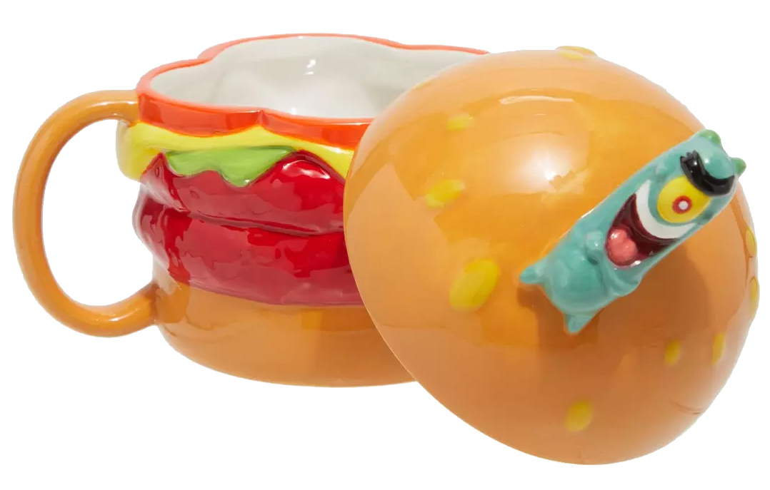 Siri Hamburger Mug (Krabby Patty) from Siriguejo Cascudo restaurant with Plankton