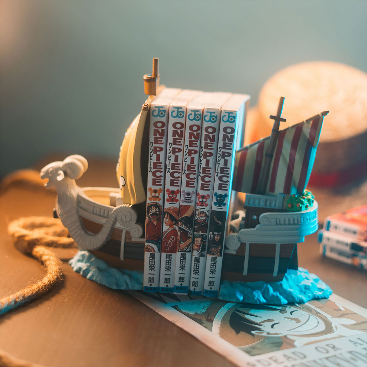 Book Support Pirate Ship Going Merry Bookends from the One Piece series