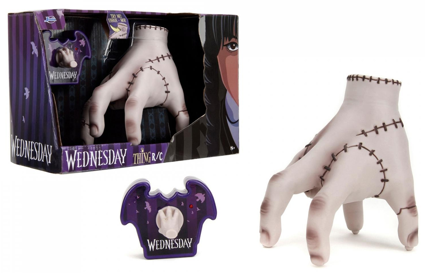 Hand (Thing) with remote control of the Wandinha series (Wednesday)