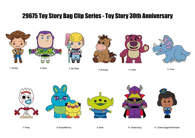 Chaveiros Toy Story 30 Anos 3D Figural Bag Clips (Blind-Bag)