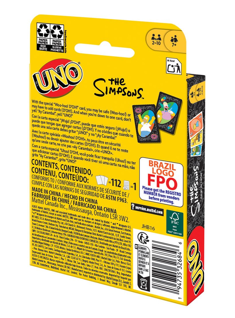 Card Set Uno The Simpsons