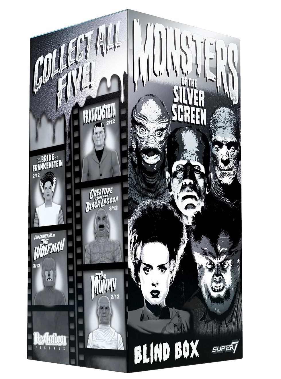 Action Figures Reaction Blind-Box: Universal Black and White Monsters