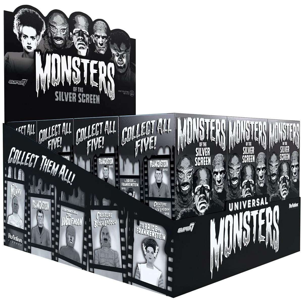 Action Figures Reaction Blind-Box: Universal Black and White Monsters